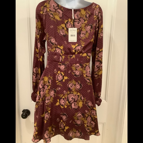 NWT FREE PEOPLE PURPLE COM LONG SLEEVE MINI DRESS❤️❤️❤️❤️ - Picture 10 of 16